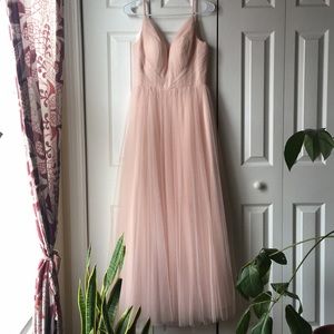 Revelry Peek-A-Boo Pink Tulle Gown